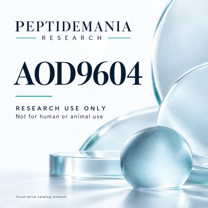 AOD9604 illustrative catalog artwork. Research use only; not for human or animal use.