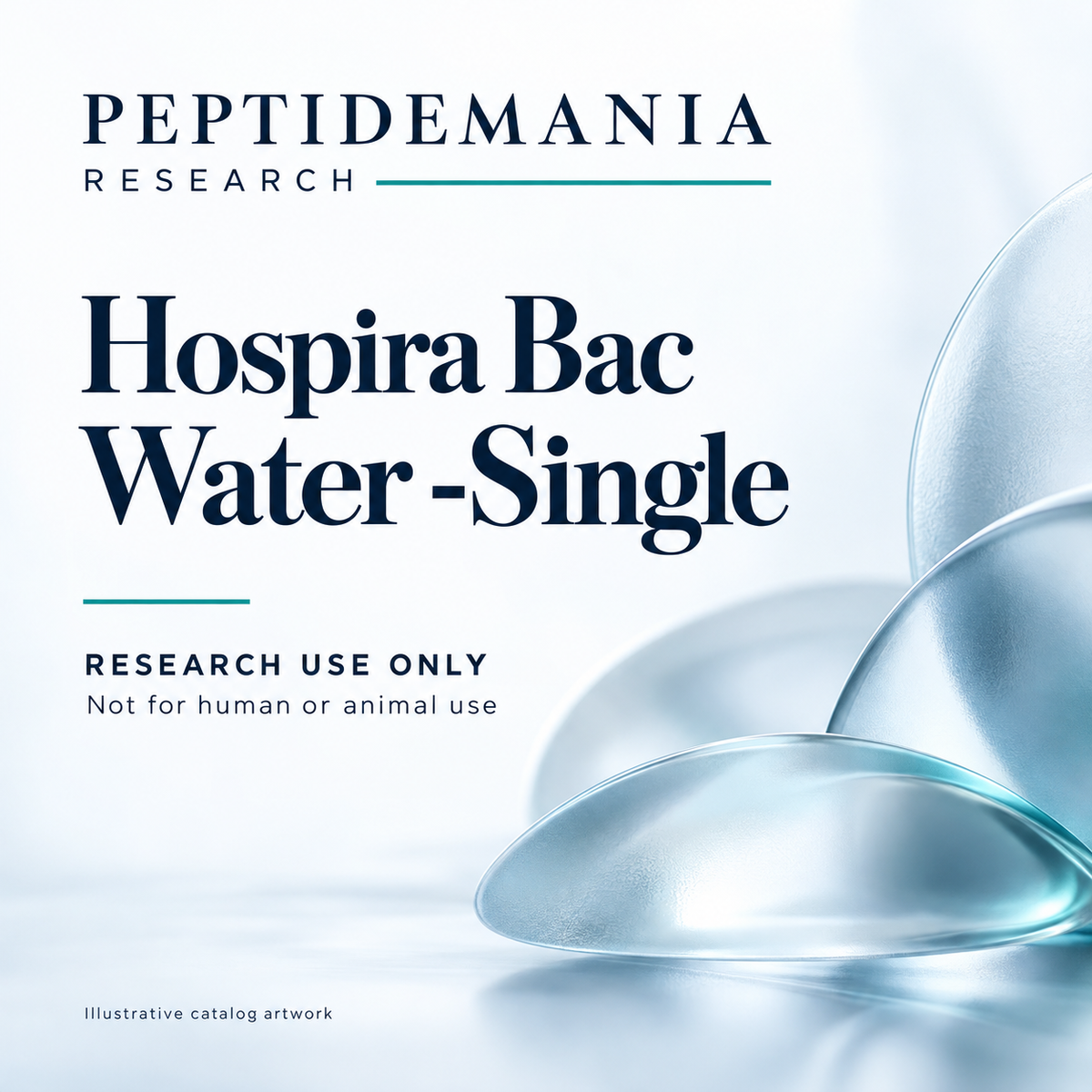 Hospira Bac Water Single illustrative catalog artwork, not actual manufacturer packaging. Research use only.
