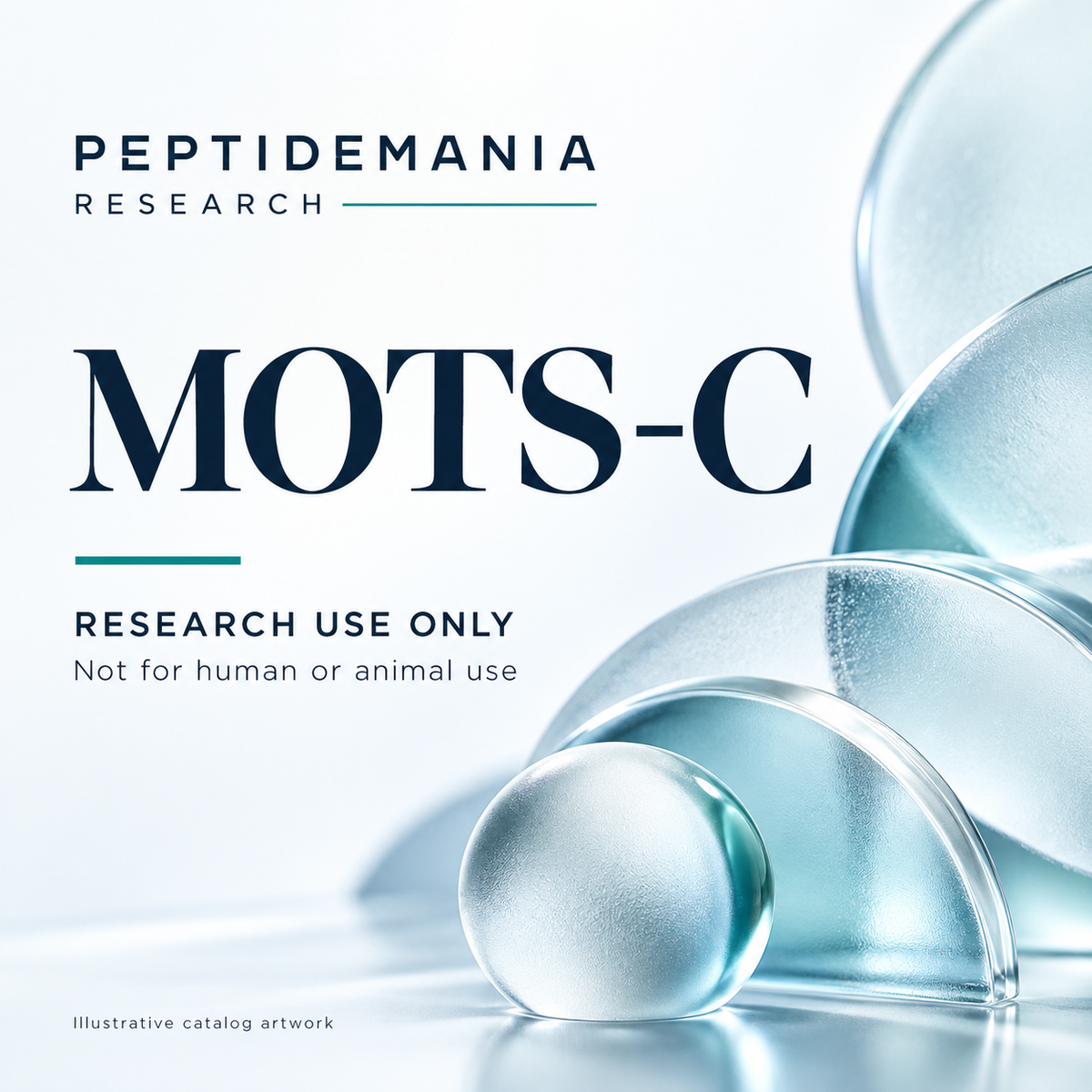 MOTS-C illustrative catalog artwork. Research use only; not for human or animal use.