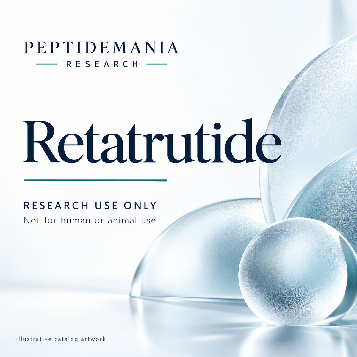 Retatrutide illustrative catalog artwork. Research use only; not for human or animal use.
