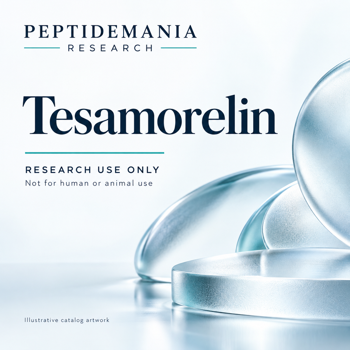 Tesamorelin illustrative catalog artwork. Research use only; not for human or animal use.