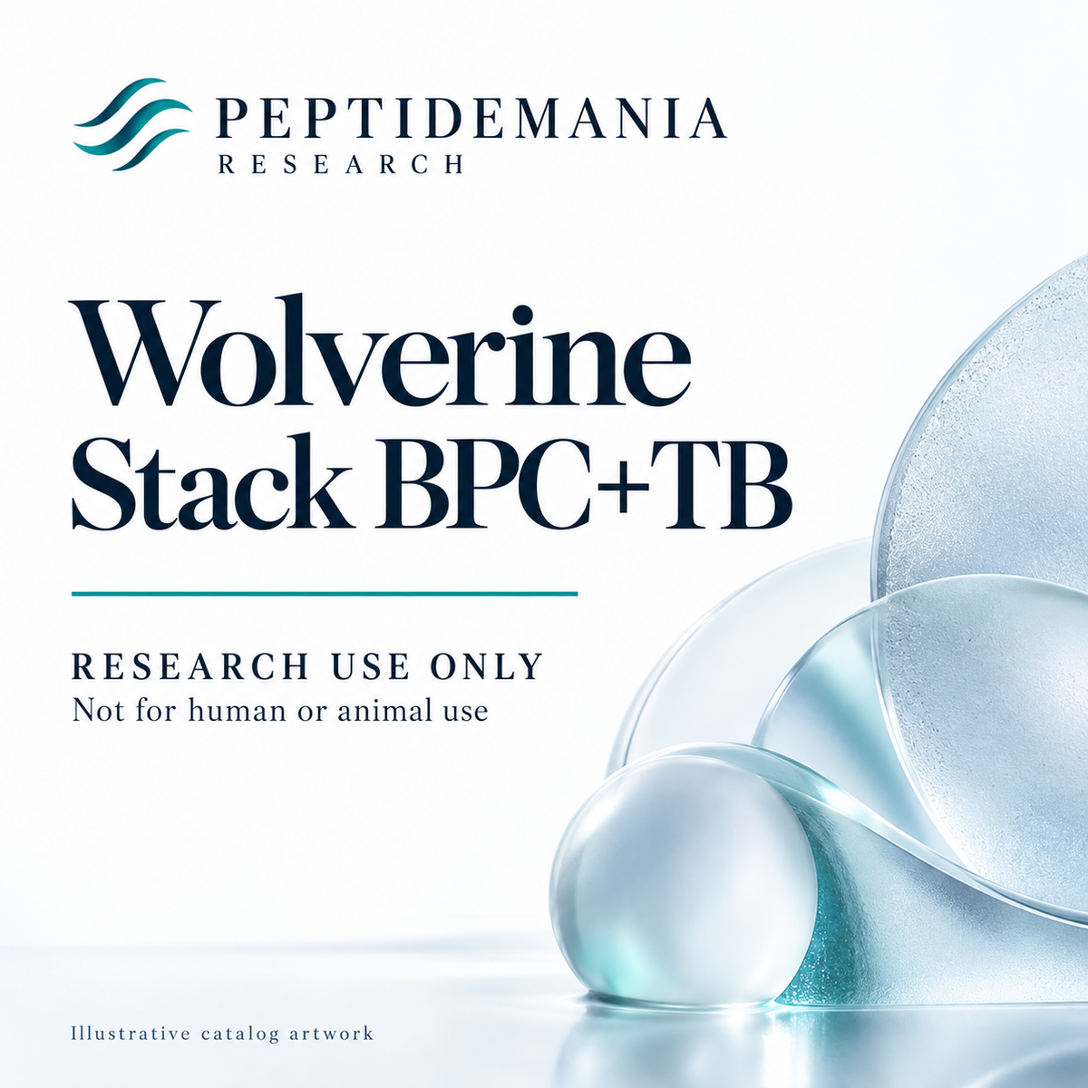 Wolverine Stack BPC+TB illustrative catalog artwork. Research use only; not for human or animal use.